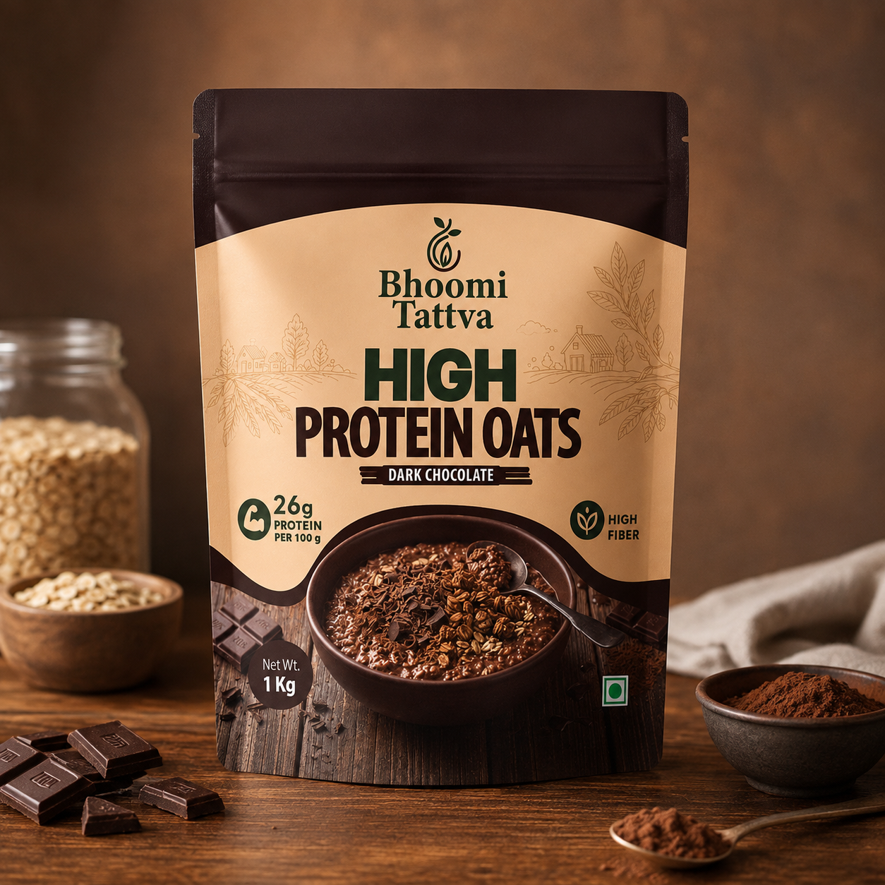 Bhoomi Tattva Dark Chocolate High Protein Oats