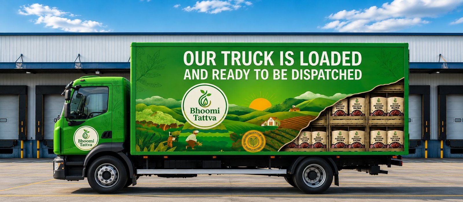 Bhoomi Tattva delivery truck ready to dispatch